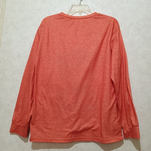Orange Long Sleeve Shirt with Cow Print  And Hearts Size Medium - Picture 4 of 5